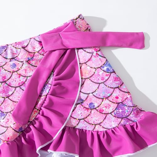 Image of ALISISTER Girls Swimsuit 3 Piece Bathing Suits Flounce Bikini Tankini Set Beach Swimwear with Cover Ups Skirt for 3-8 Years
