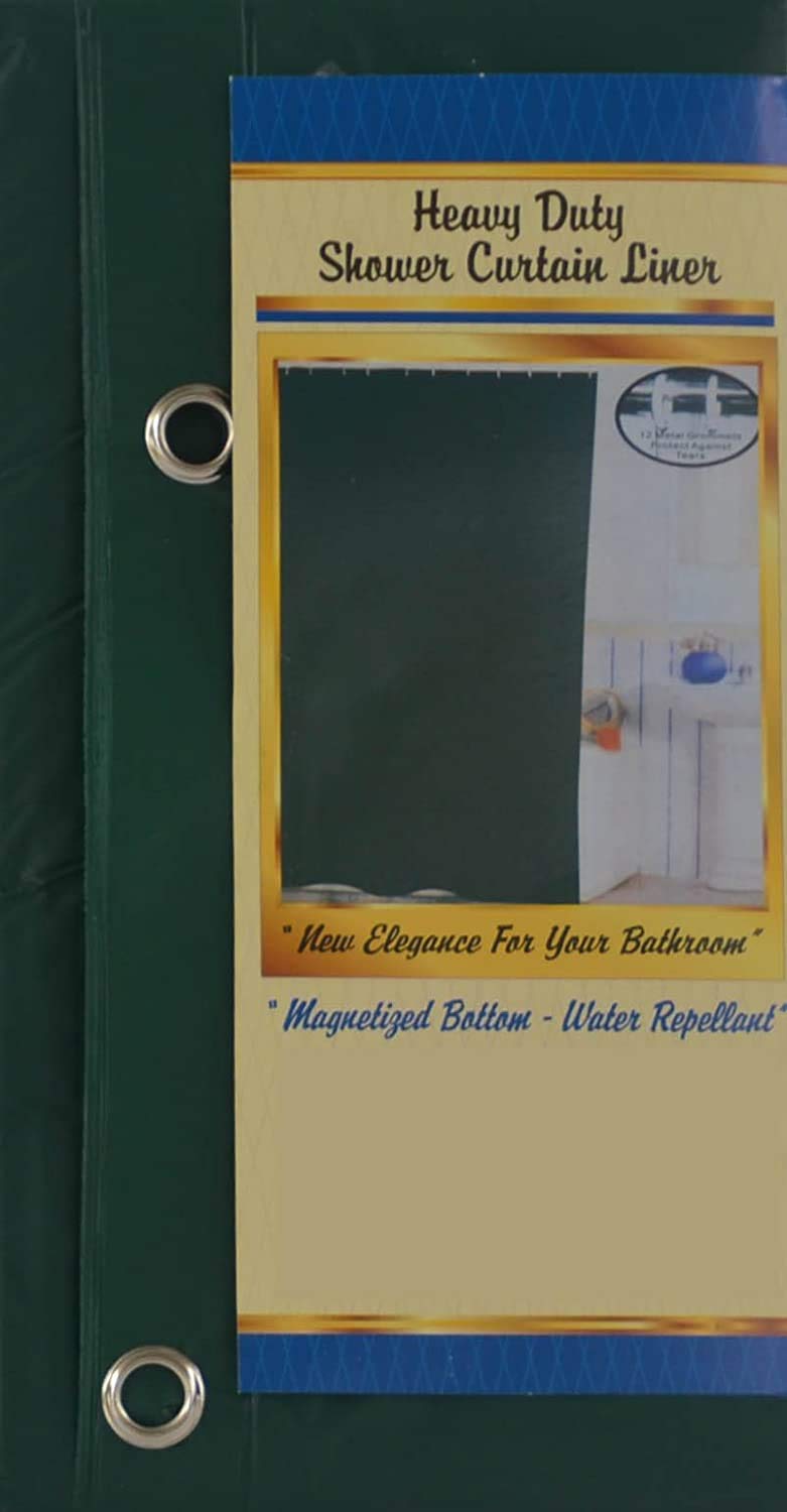 Shower Curtain Liner, Waterproof Shower Curtains Polyester Fabric Bathroom Curtain, Machine Washable, 72 X 72 Inch (Hunter Green)