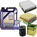 Produktbild QR-PARTS 69370233 Filter Set Inspektionspaket 5 Liter Motoröl Leichtlauf High Tech 5W-40 MANN-FILTER Innenraumfilter Luftfilter Ölfilter