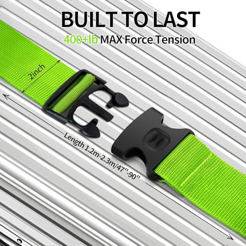 Image of BILIONE Luggage Straps Adjustable Suitcase Belt, Lockable Against Accidental Opening, Easy to Identify Travel Accessories, Add a Bag Connector Holds Suitcase (Versatile Black, 4 Pack)