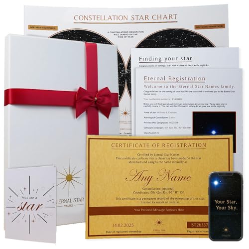 Name A Star Gift Set Personalised Luxury Present For Him For Her Husband Wife Boyfriend Girlfriend For A Special Keepsake On Birthday Anniversary Valentines Day Christmas