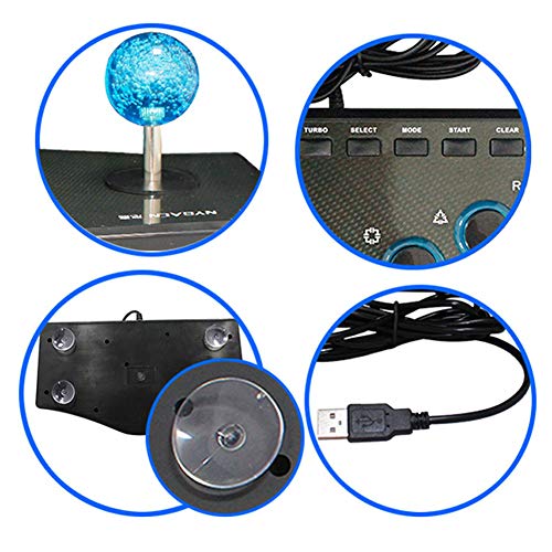 EUGNN USB Arcade Fight Stick,PC Fighter Arcade Game Fighting Joystick Controller for Android Phones,Computers,for P3 Consoles,Projectors,TVs,etc - Thumbnail 6