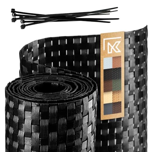 KADAX Fence Tape, Black Rattan, 19 x 255 cm