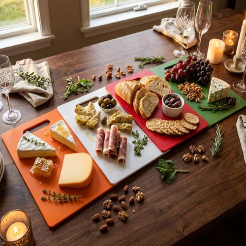 Set de 4 tablas de cortar de plástico rectangular miniatura 4