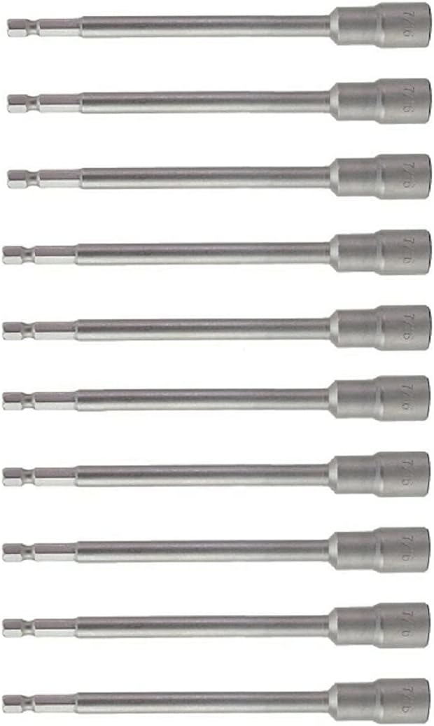10pc 6" Long Hex Shank Quick Magnetic Nut Setter Driver 7/16" NEW,Jikkolumlukka