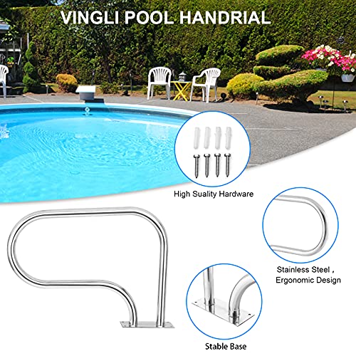 Barandal para piscina de acero inoxidable con diseño curvo miniatura 3