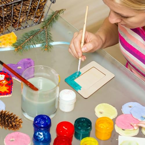 image for Yalikop 12 Pieces Christmas DIY Wood Frames for Crafts Unfinished 4 x 
