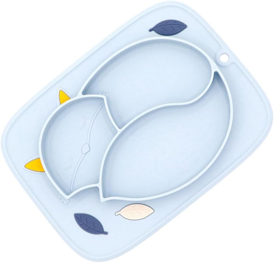 Beaupretty Silicone Dinner Plate with Suction Cup Divided Non-slip Food-grade Silicone Tray for Boys and Unbreakable Cartoon Shaped Tableware for Balanced Nutrition and Easy Cleaning - Image 1 of 3