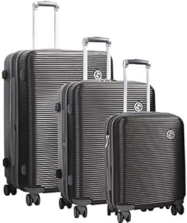 TASSINI 3pc Blue Hard Shell Rolling Suitcase Set,Expandable luggage bag,Lightweight Large Luggage Suitcase