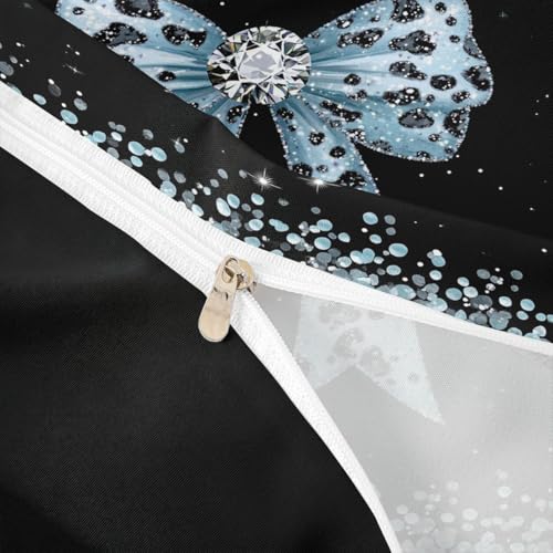 Housse de couette microfibre bleu de qualité supérieure au motif imprimé noeud papillon