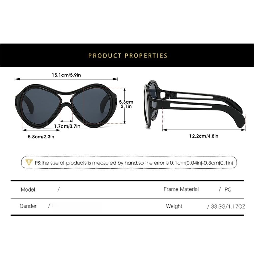 Okulary przeciwsłoneczne w stylu retro, modne, damskie, zabawne, męskie, zabawne, z dużymi oprawkami, z filtrem UV400