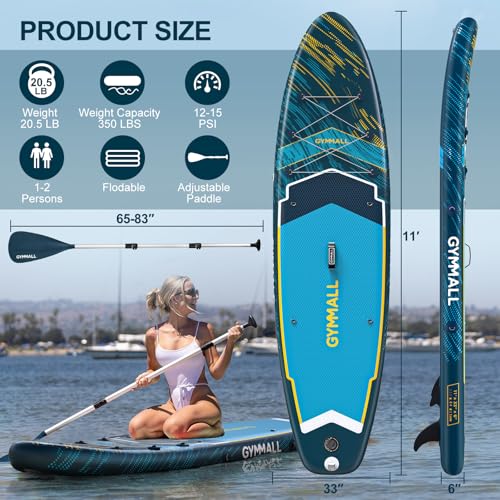 Image of Paddle Board, Inflatable Stand Up SUP Paddle Boards for Adults & Youths of All Skill Levels, Wide & Non-Slip Deck Design Blow Up Paddleboards with Premium Accessories & Storage Bag