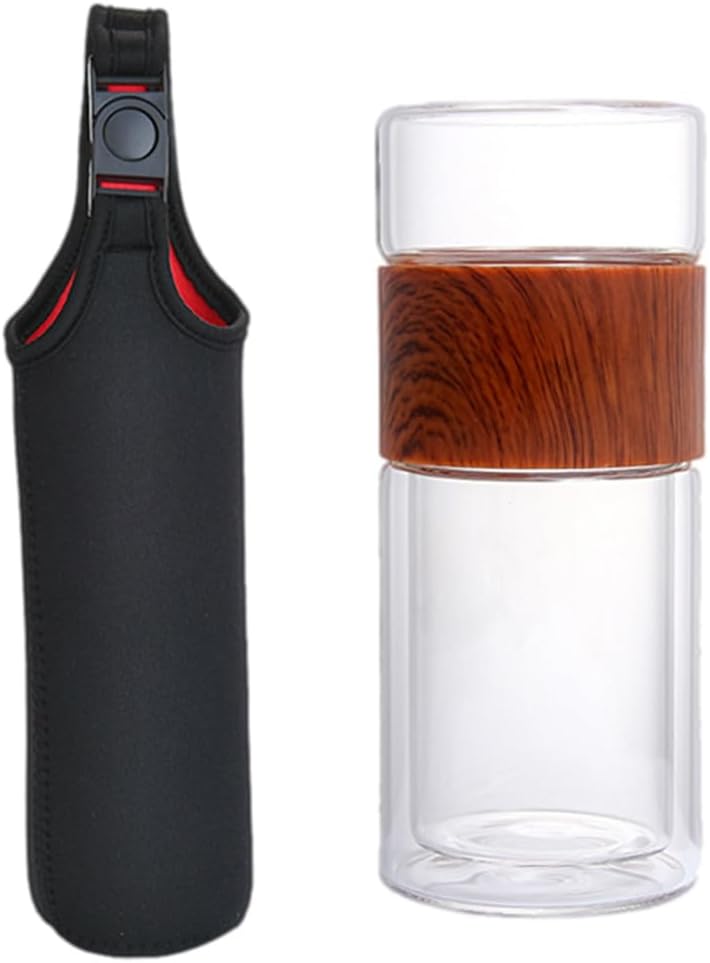 BESTOYARD Tea Separator Cup Double Wall Glass Infuser Tea Cup Portable Water Bottle Clear Insulated Water Bottle Vacuum Cup Loose Leaf Tea Bottle Stainless Steel Man Tea Separation