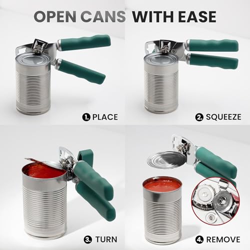 Image of Zulay Kitchen Manual Can Opener Heavy Duty Patented Stainless Steel, Pine