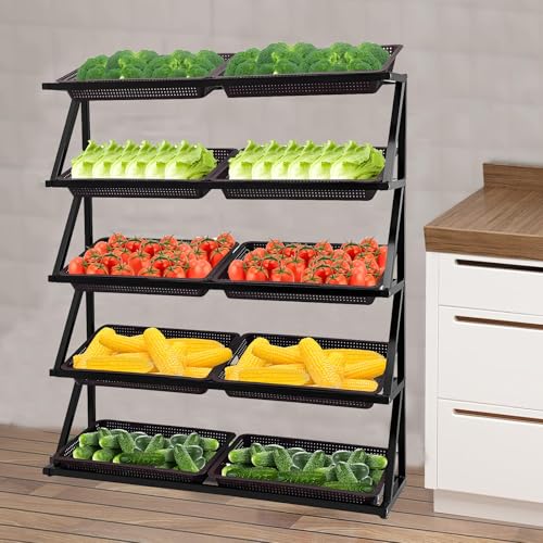 Scaffale di esposizione versatile dello scaffale del supermercato per la conservazione della frutta, l'esposizione dello spuntino, la conservazione degli alimenti, il carrello della verdura, la libreria e lo scaffale vario, aiutando a organizzare le case e i negozi in