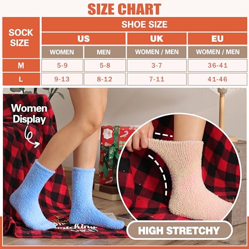 Image of Fuzzy Socks Fluffy Thick Warm Winter Soft Cozy Plush Sleep Home Fleece Cabin Soft House Socks for Women Men