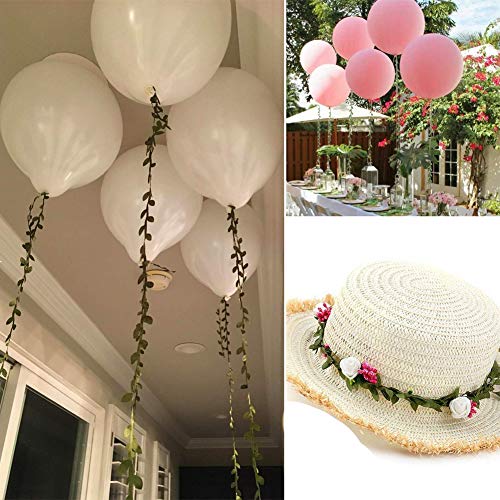 65 Ft Artificial Vines,Artificial Eucalyptus Leaf Garland Fake Hanging Plants Leaves Wreath Foliage Green Leaves Ribbon Decorative Wreath Accessory Wedding Wall Crafts Party Décor (Green-65 Ft) - Image 5