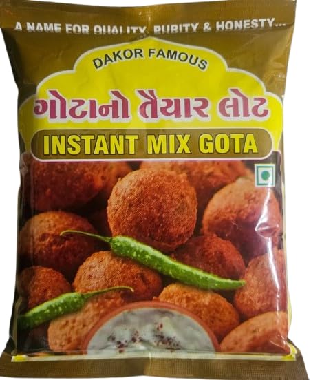 Jay Shree Ganesh Premium Gota Instant Mix, Traditional Indian Snack Mix, Ready to Cook Flour Preparation, Vegetarian 400gm, (Pack of 2)