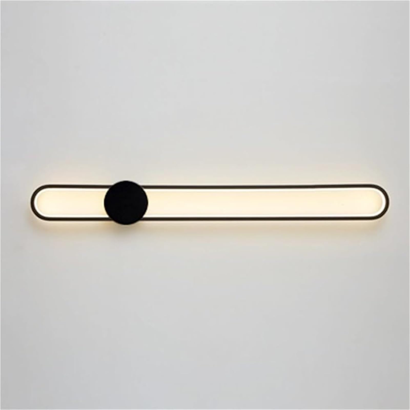 HCZKIUJY Long Modern Linear Wall Lamp - Indoor Wall Sconce Fixture, Strip Wall Light for Living Room, Bedroom, and Hallway Wall Wash Lighting(Black-60cm)