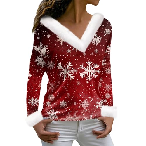 Weihnachtskleidung Große Größen Rentier Blinkend Elegante T-Shirt...