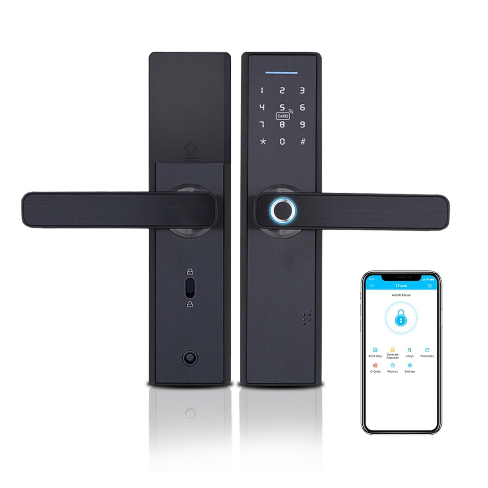 WiFi Smart Fingerabdruck-Türschloss, elektronisches Türschloss, Smart Bluetooth (240 mm, 5050)
