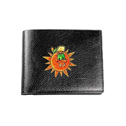 GFGHSJK Cartera de hombre Evil Sun Dibujos animados Impresión gráfica Business Casual Sencillo Práctico Elegante Impresión Gráfica Regalo Festival
