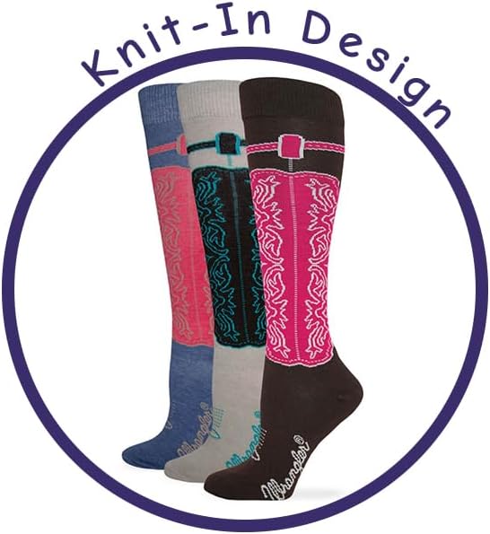 Wrangler Women's Ladies Wild West Boot Socks 3 Pair Pack - Image 3