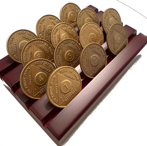 Set de 13 medallones AA con base de madera miniatura 2
