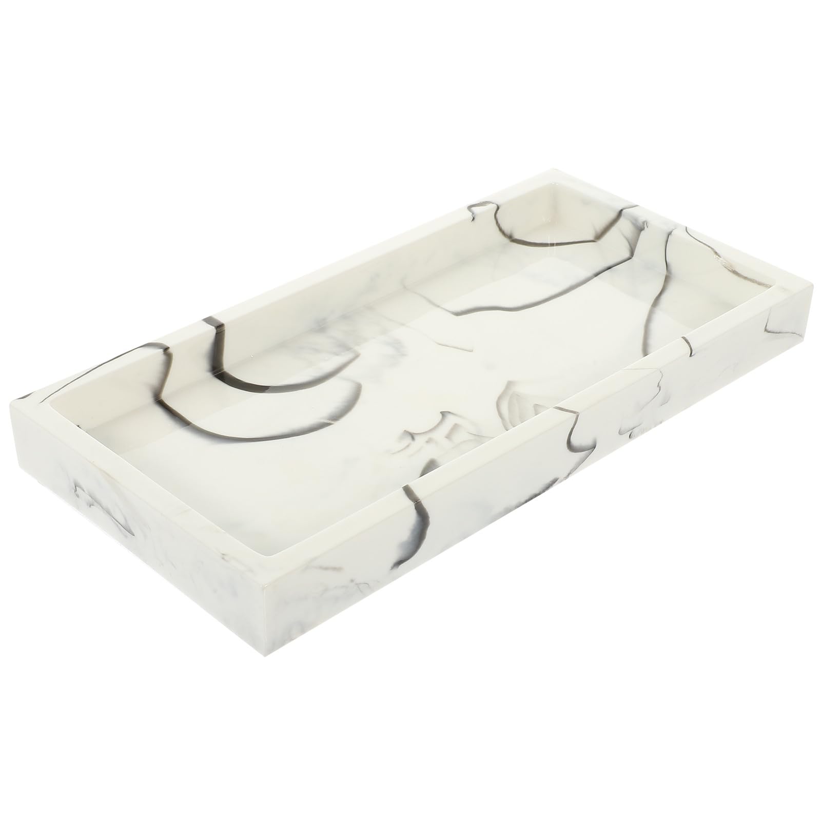 Plateau de rangement en résine facile à nettoyer et étanche pour cosmétiques de salle de bain