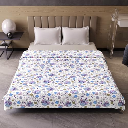 Image of Divine Casa Soft Cotton Dohar for Double Bed 220 x 205 cm, 120 GSM Lightweight Breathable Quilt for Summer and Mild Winter