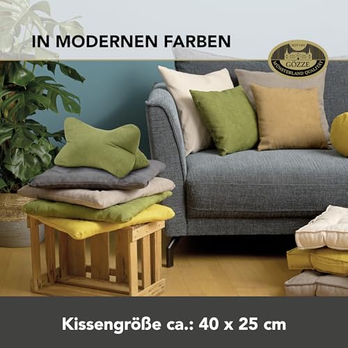 Gözze - Kuschelweiches Lesekissen Darco, Ideal als Sofakissen oder Leseknochen, 40 x 25 cm - Creme