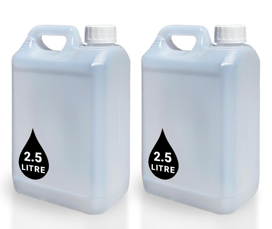 Powerchem 2 X 2.5L Jerry Can Bottle Container + 38Mm Tamper Evident Cap - For Storage Of Liquids Chemicals Food Stuff Fuel Natural