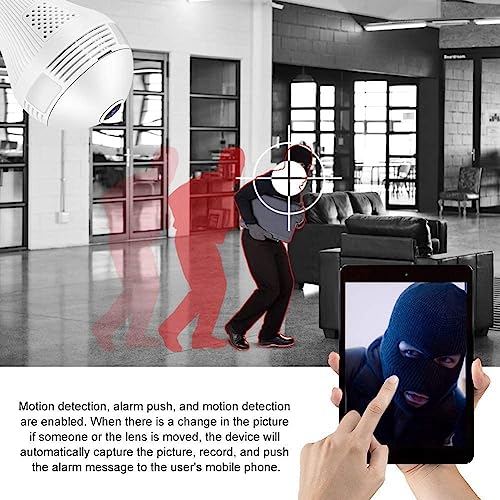 Wi-Fi Camera CCTV Camera 1080p Wireless PTZ Bulb Shape V380 Pro | Indoor 360° Smart Home Security Camera Light Vision 24x7 Continuous Recording with Motion Sensor LED Lights (Bulb Camera) 6 51ghsgJQcrL