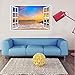 Rajahubri 3D Beach Wall Stickers Fake Window Wall Decals Seascape of Rainbow Window View Wall Stickers Removable Sunset Wall Decal for Office Bedroom
