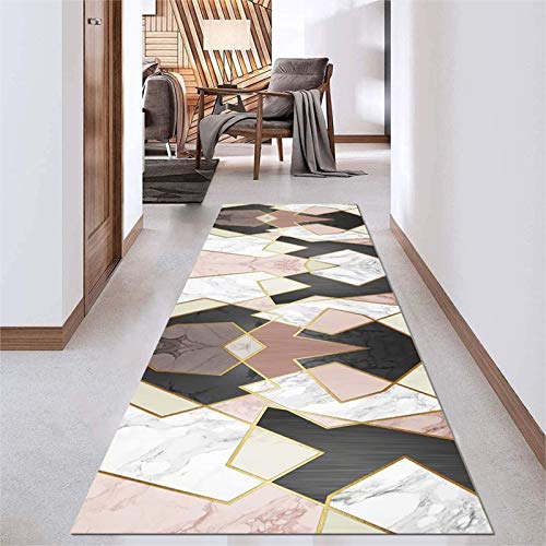 Alfombras estrechas para pasillos y pasillos con diseño moderno de mármol 3