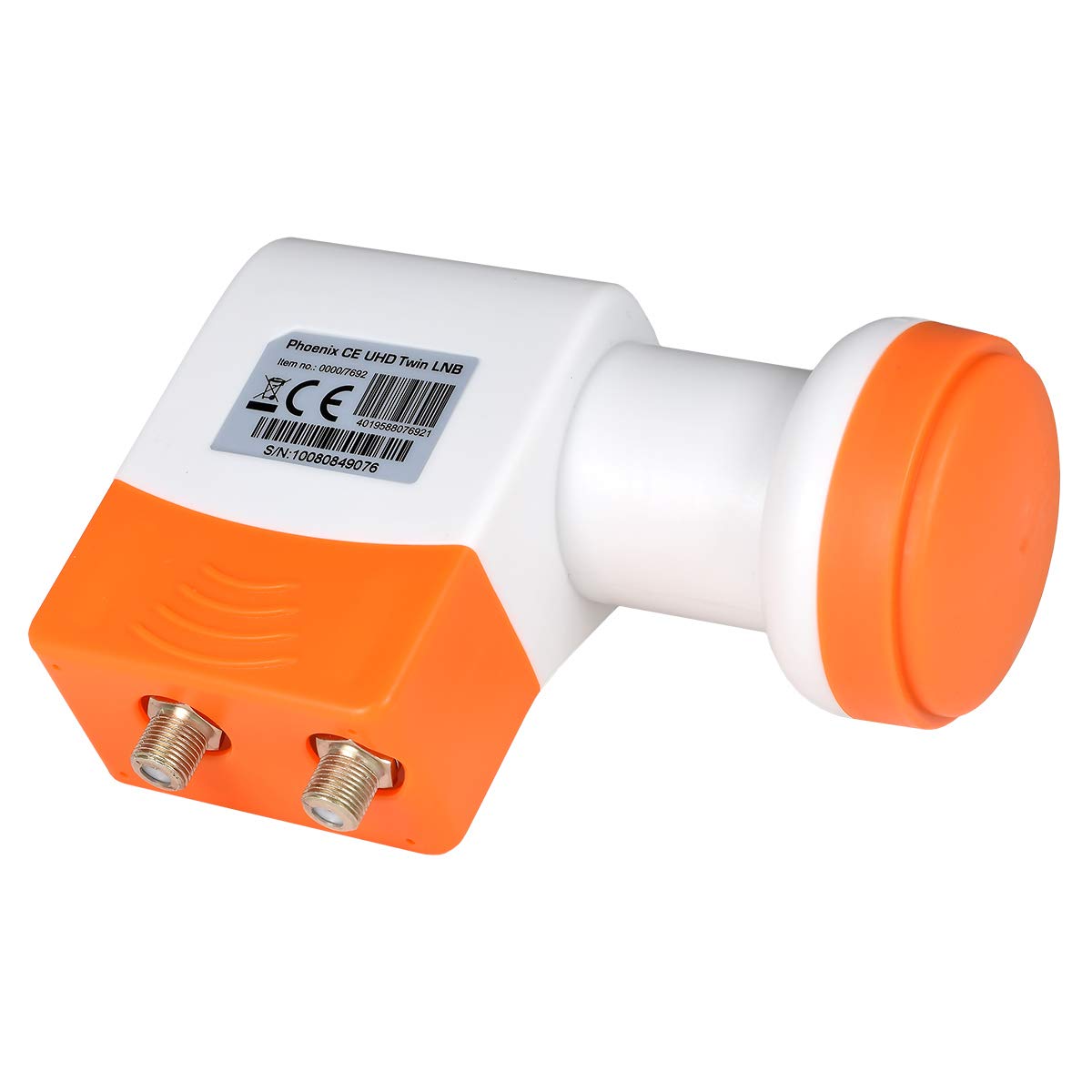 TechniSat Twin LNB numérique ► 2 récepteurs ► Connexion directe universelle Phoenix CE UHD Full HD HDTV 3D 4K + protection contre les intempéries en kit avec 2 fiches F plaquées or gratuites.