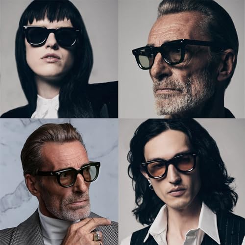 PORADAY Square Sunglasses for Women Men Trendy Thick Frame Sun Glasses Black Shades2