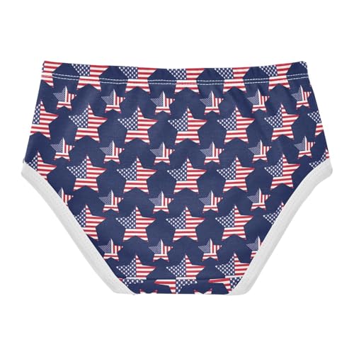 Joisal American Flag Stars Navy Blue Girl Panties Cute Toddler Girls Underwear Cotton Animals Briefs Underpants 2t2