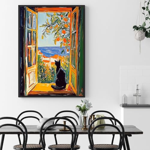 Tableau Matisse avec chat mignon pour égayer une chambre à coucher