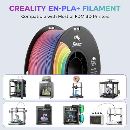 Image of Creality 3D Printer Filament 4KG, Rainbow PLA+ Filament 1.75mm, Multicolor PLA Plus Strong Toughness Dimensional Accuracy + /- 0.03mm, PLA Pro for Most 3D Printer, 1KG Spool(2.2lbs)