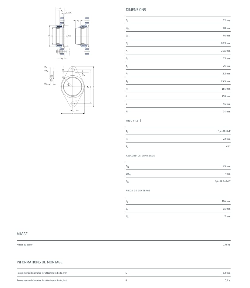 FYTB507M SKF New Ball Bearing Flange Unit