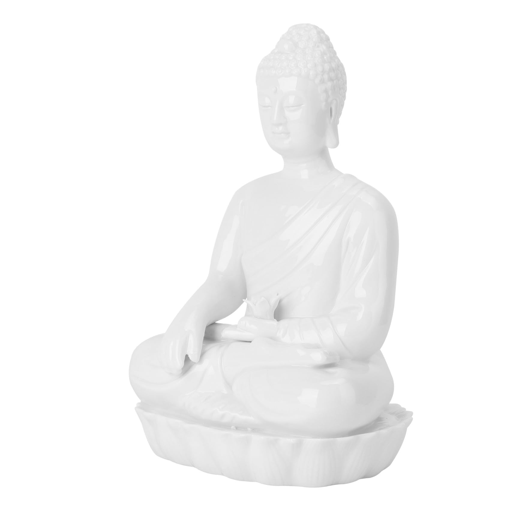PRETYZOOM 1 Pc Adorno Artesanal de cerámica decoración hogareña estatuilla de Buda Ornamento Estatua de Porcelana Blanca Familiar Estatua de Buda Regalo Hecho a Mano Decoraciones Decorar