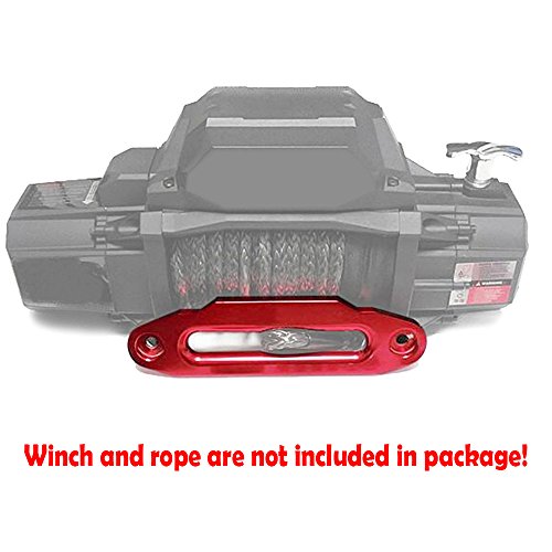 Astra Depot Red 10" x 3" High-Grade Aluminum Hawse Fairlead ATV UTV Synthetic Winch Rope Cable 8000-15000 LBs