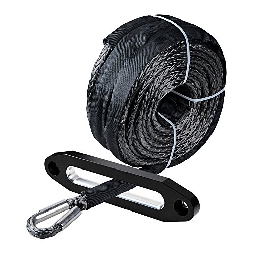 95ft 3/8 inch (RAY 20500LBs Synthetic Winch Rope w/Sheath + 10