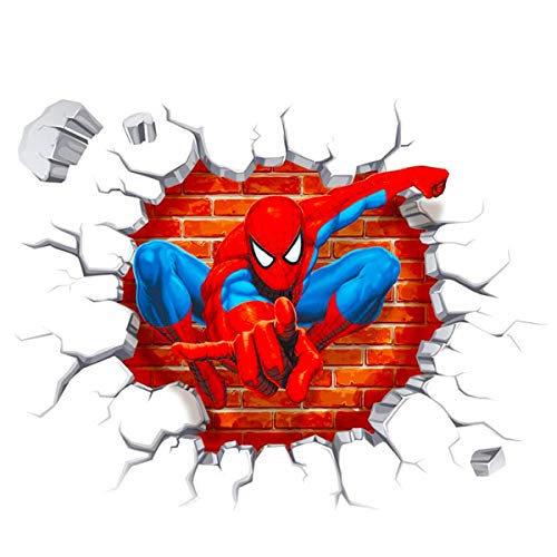 Polly Online 2PCS Stickers Muraux Spiderman Affiche de Spiderman pour Chambre d'enfants Cover