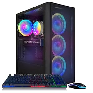 STGAubron Gaming PC Desktop Computer, Intel Core i7 8th Gen up to 4.1G, Radeon RX 580 8G, 16G DDR4, 512G SSD, WiFi 6, BT 5.2, RGB Fan x4, Windows 11 Home