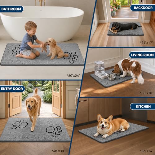 30" x 20" Bcoimo Super Absorbent Indoor Dog Door Mat w// Non-Slip TPR Backing (Various) - image 7