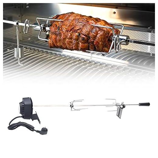 Edelstahl Grillspieß Set, 4W Drehspieß Spirit, 360° Drehbarer Winkel Drehspieß Grill 8kg Belastbarkeit Drehspiess mit Motor für Gasgrill Grillspieße Edelstahl