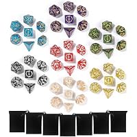 TIDEVAN 7x7(49 Piezas) Dados Poliédricos, Juego de Dados con 7