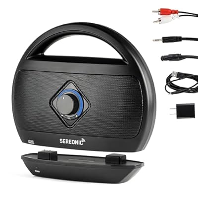 Portable Wireless TV Speakers - Ideal for TV Watching Without The Blaring Volume - Wireless Speakers Designed for Hard of Hearing, Elderly, and Seniors